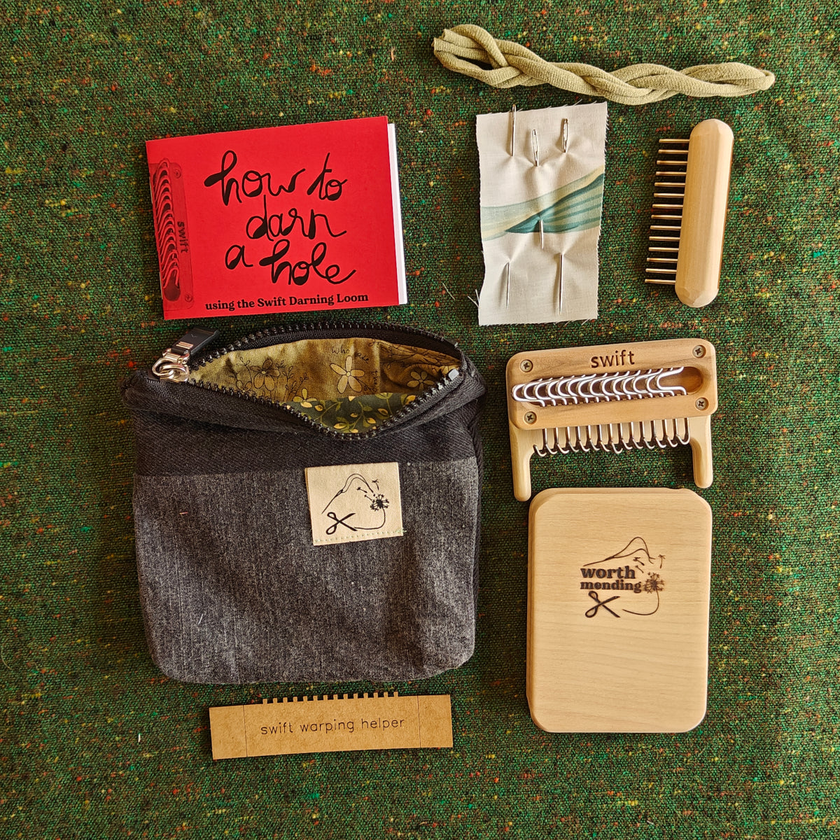 Swift Darning Loom: Mini Bundle (Black Denim)