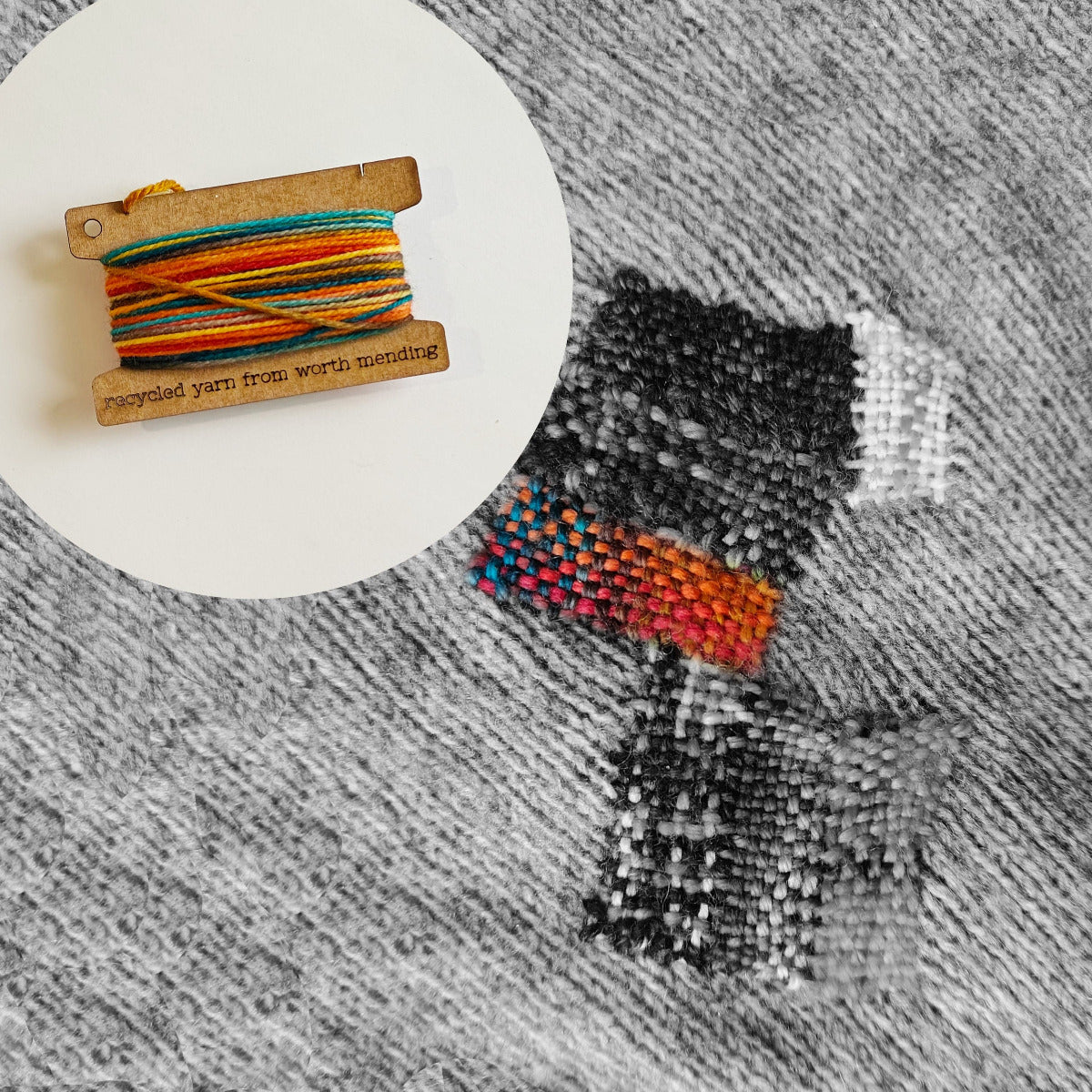 Worth Mending Small Batch Mending Weaving Yarn for Art and Repair Maple Spruce by Stitch Noir Darning Yarn