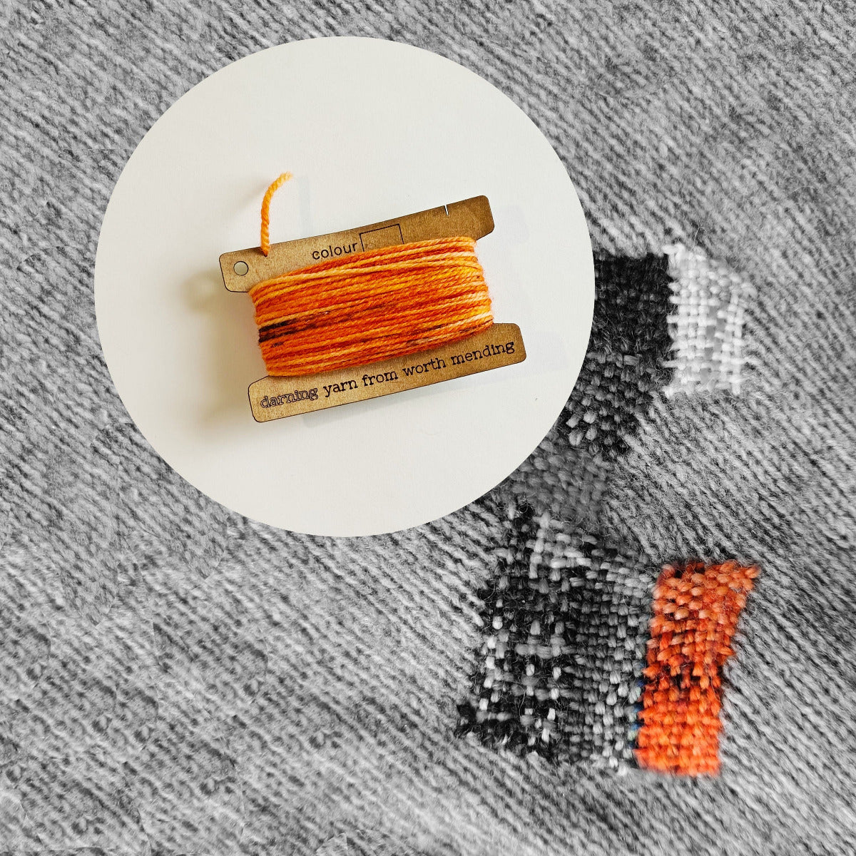Worth Mending Small Batch Mending Weaving Yarn for Art and Repair Pumpkin King by Stitch Noir Darning Yarn
