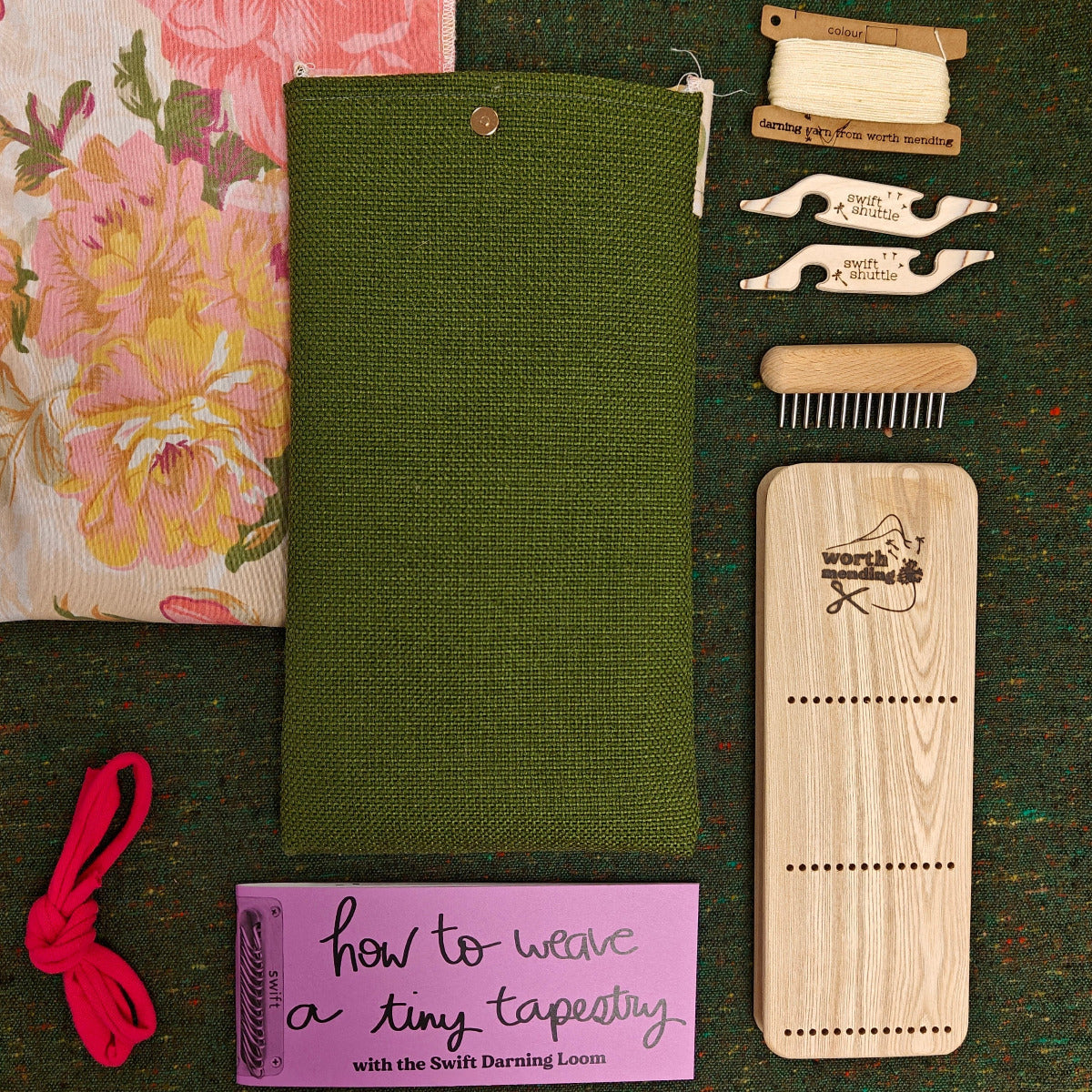 Worth Mending Upcycled Mending Tool Darning Loom Made in Canada Darning + Weaving (Calla) Swift Expansion Pack