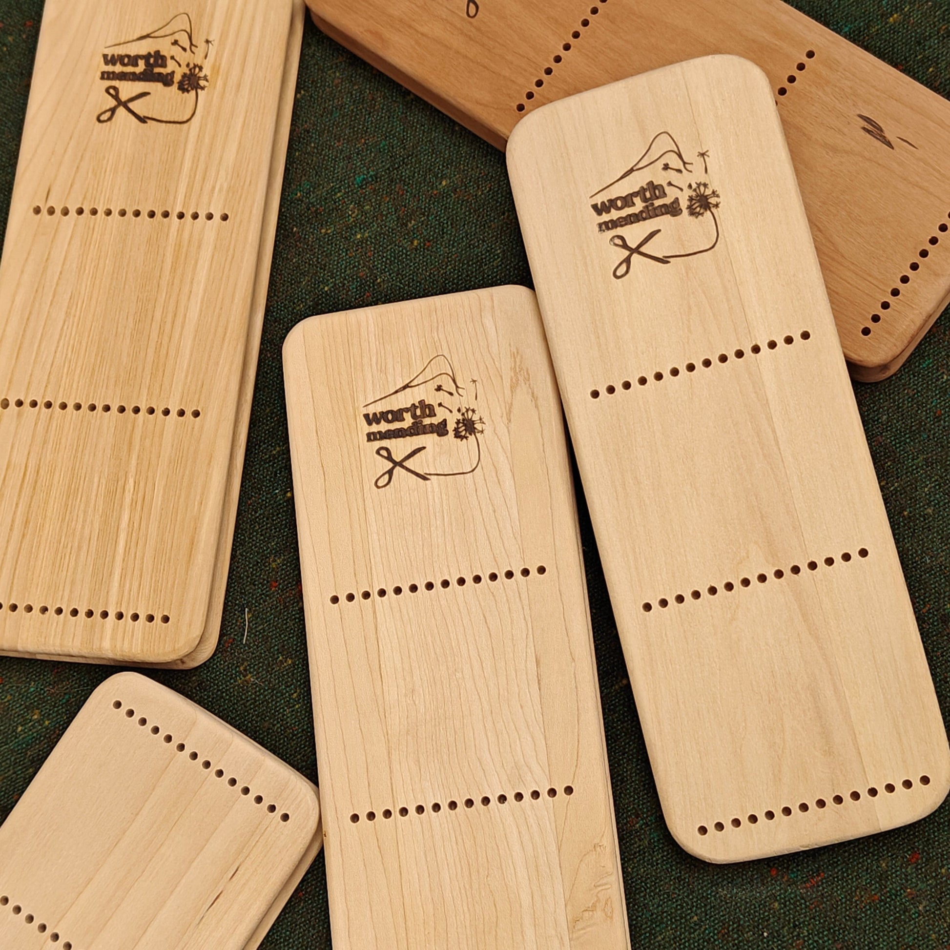 Worth Mending Upcycled Mending Tool Darning Loom Made in Canada Extra-long work surface