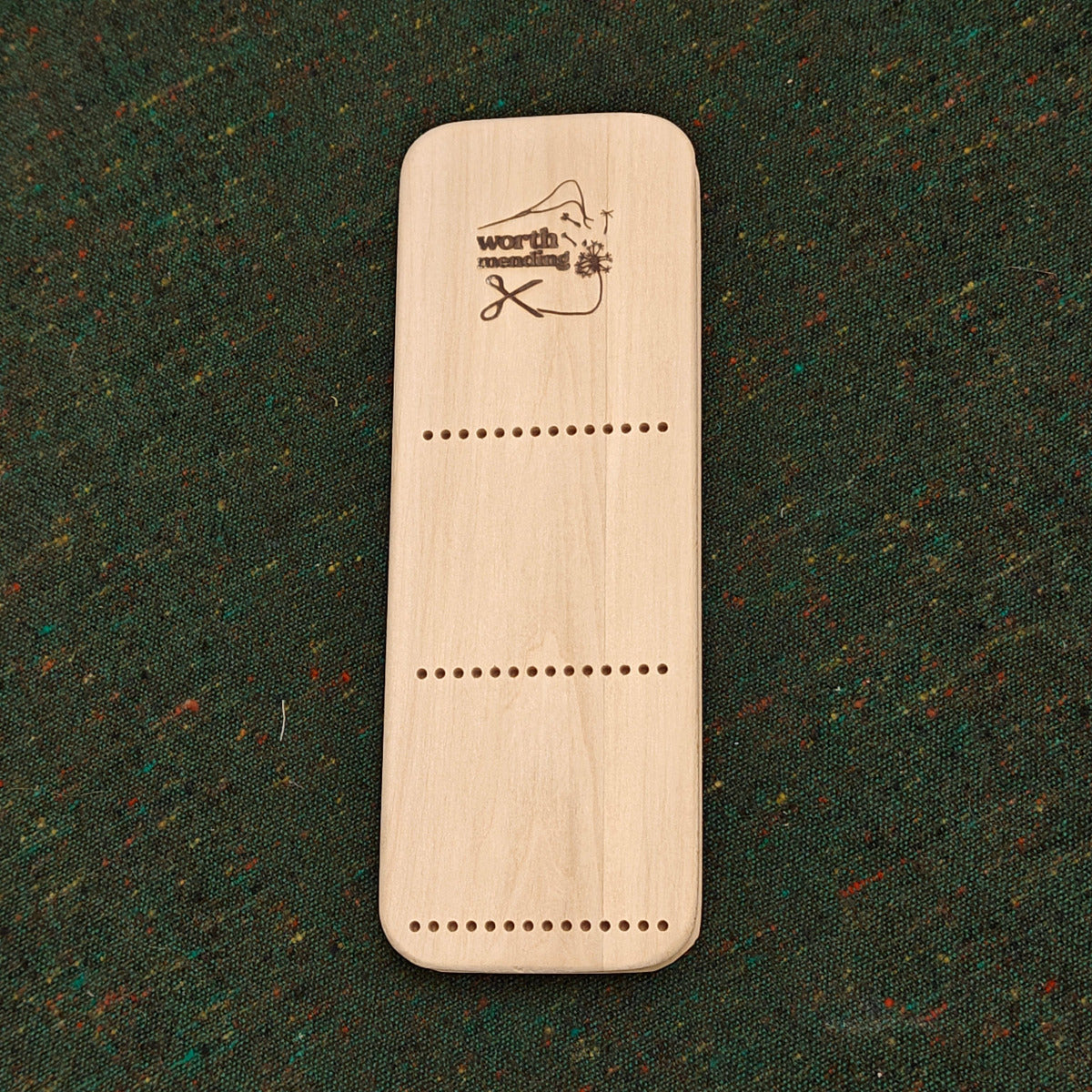 Worth Mending Upcycled Mending Tool Darning Loom Made in Canada Perfectly Imperfect Extra-long work surface