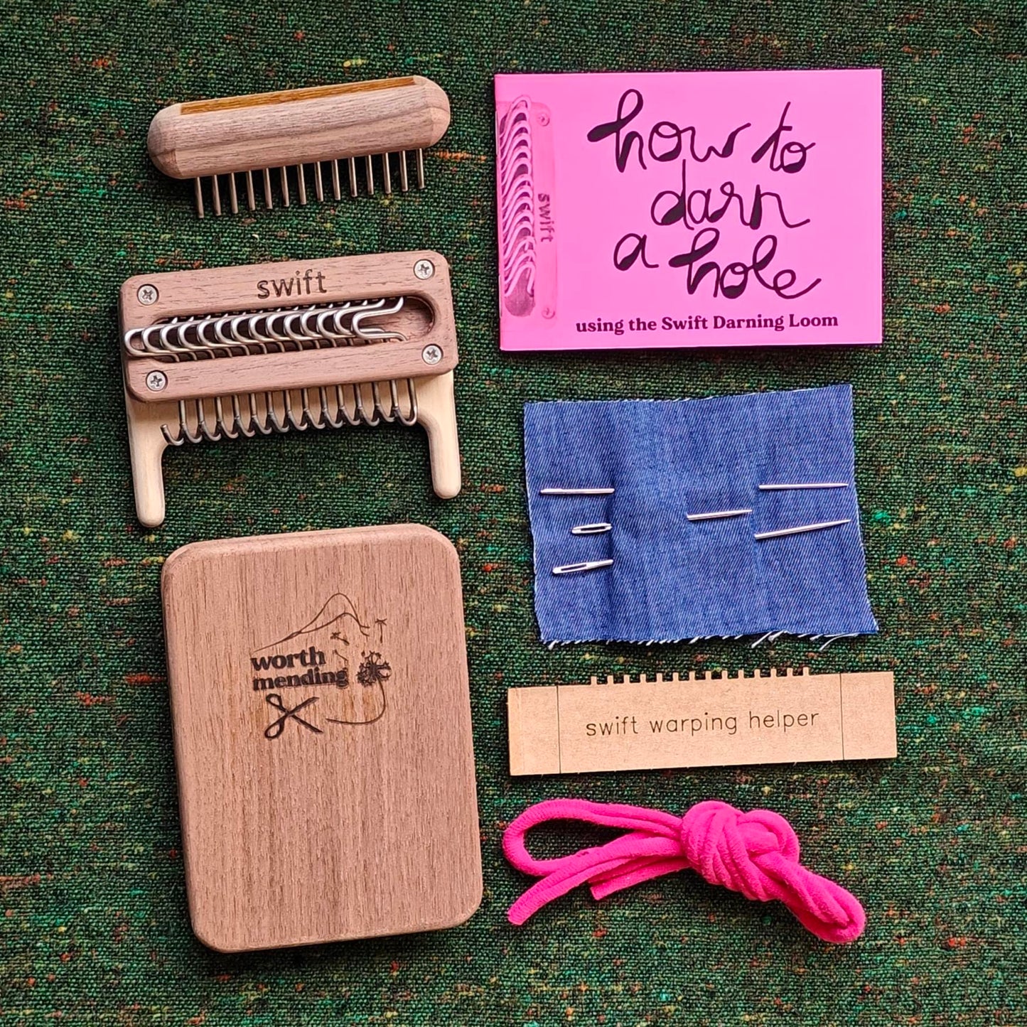 Worth Mending Upcycled Mending Tool Darning Loom Made in Canada Swift Darning Loom