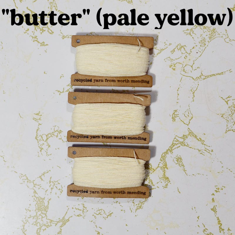 Worth Mending Secondhand Sourced Mending Weaving Yarn for Art and Repair Butter Cotton Yarn