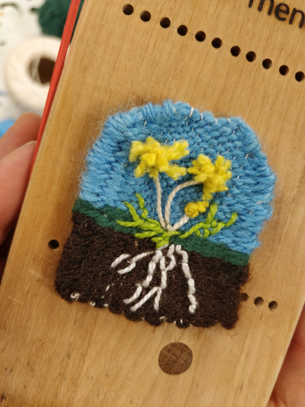 Worth Mending Upcycled Mending Tool Darning Loom Made in Canada Extra-long work surface