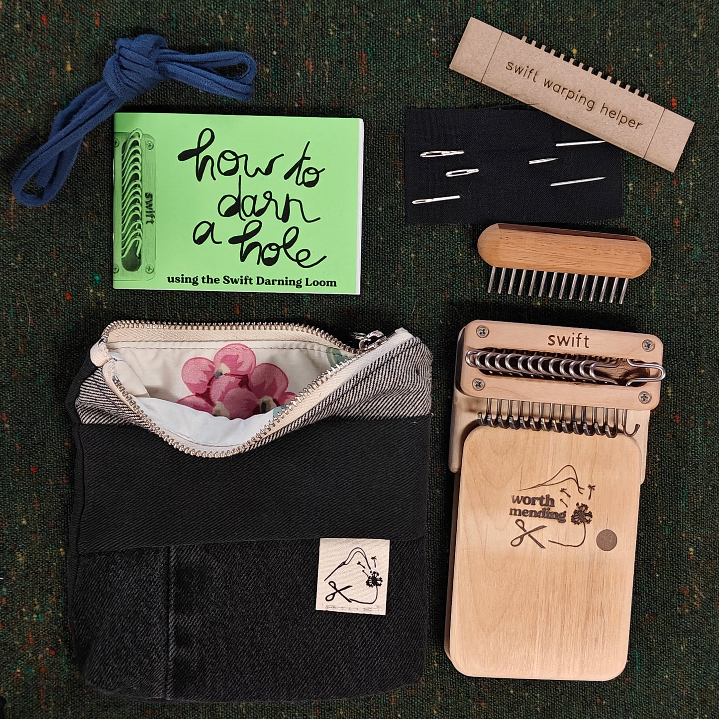 Swift Darning Loom: Mini Bundle (Black Denim)