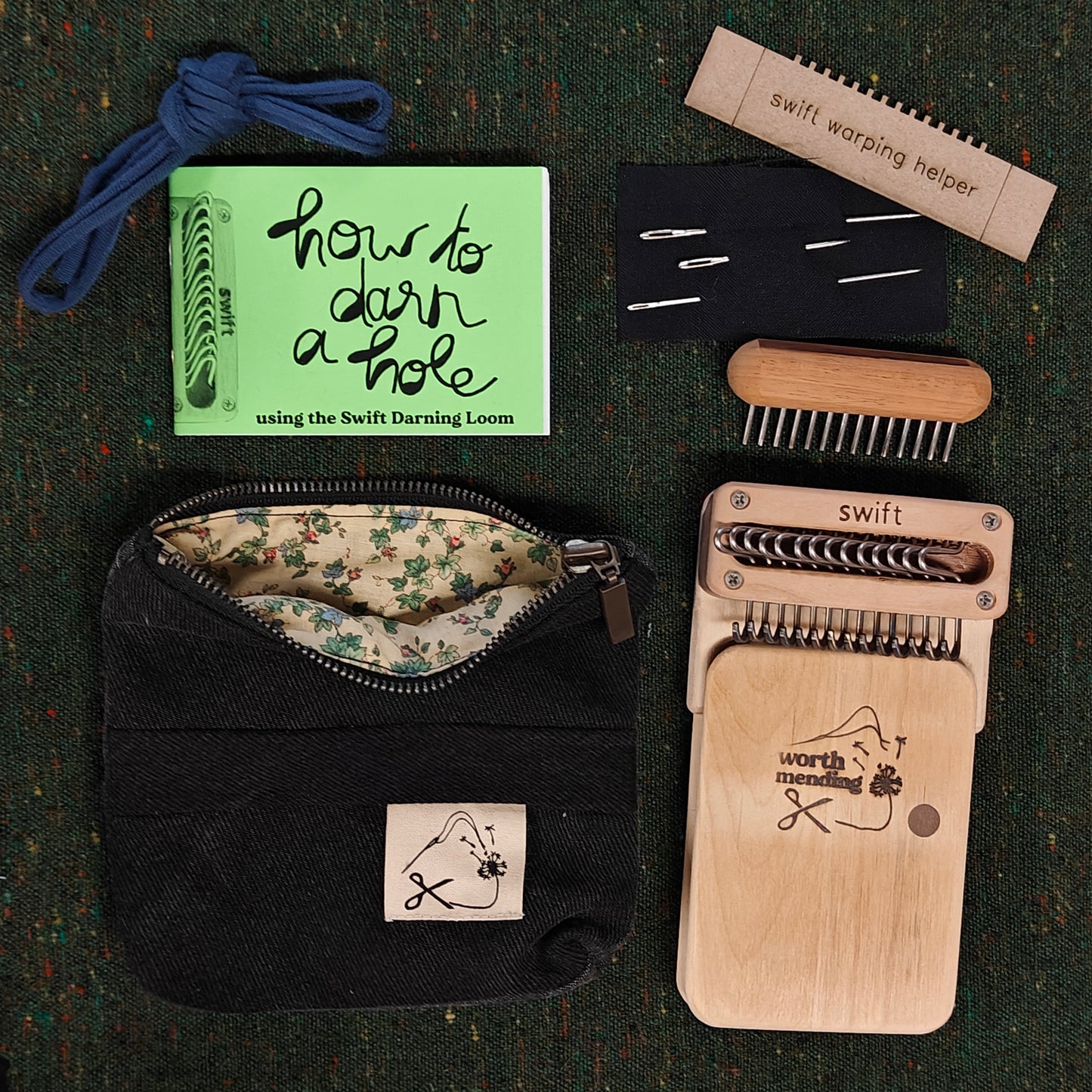 Swift Darning Loom: Mini Bundle (Black Denim)