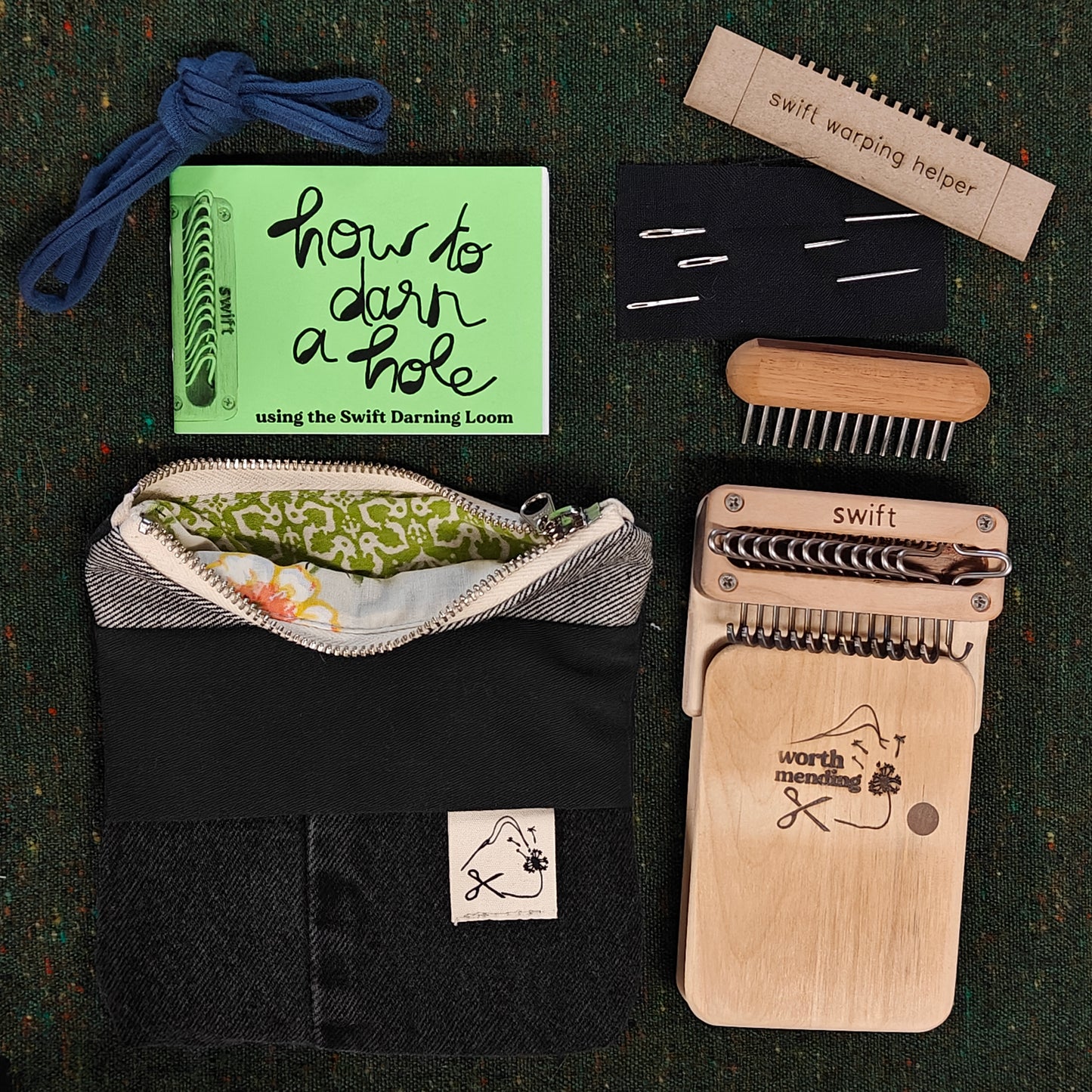 Swift Darning Loom: Mini Bundle (Black Denim)