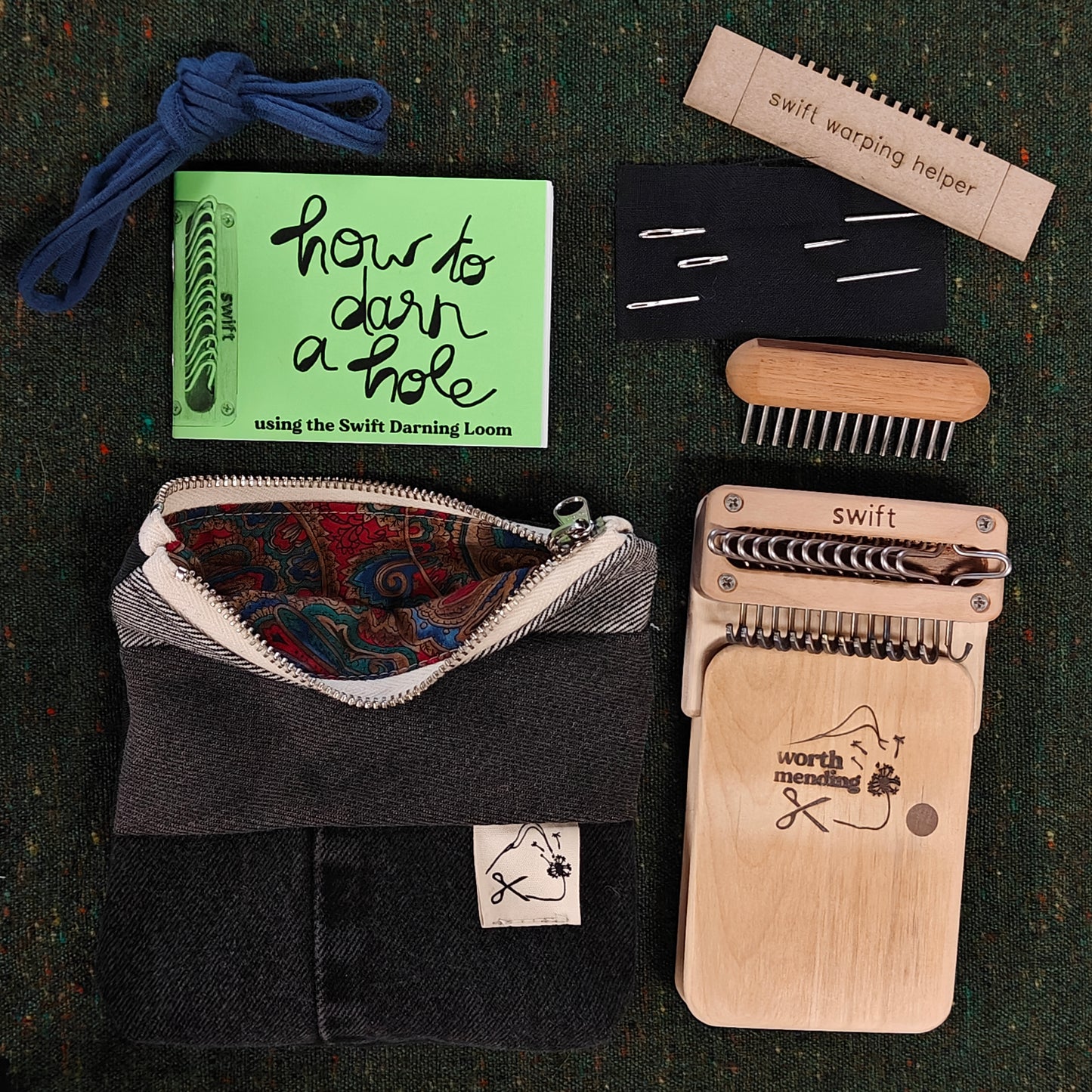 Swift Darning Loom: Mini Bundle (Black Denim)