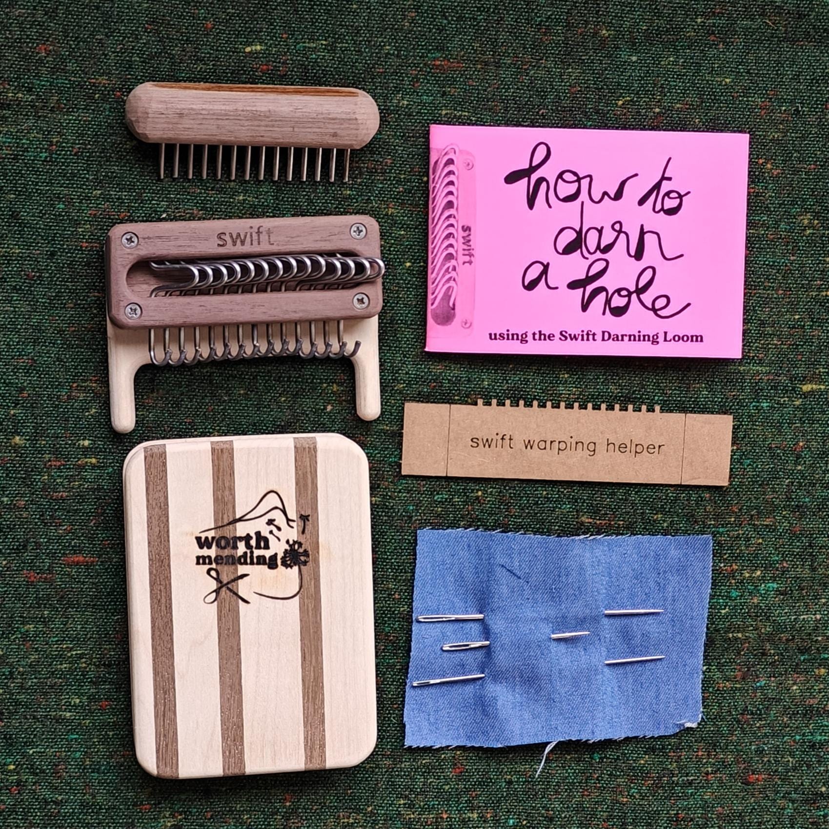 Worth Mending Upcycled Mending Tool Darning Loom Made in Canada Swift Darning Loom