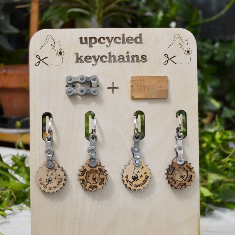 Worth Mending Upcycled Eco-Friendly Key Fob Dandelion Worth Mending keychain