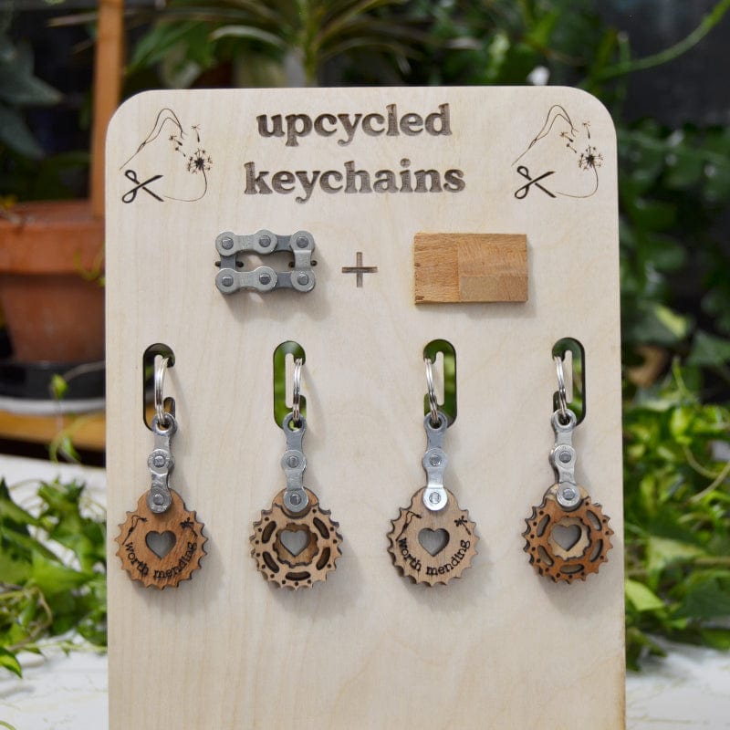 Worth Mending Upcycled Eco-Friendly Key Fob Heart Worth Mending keychain