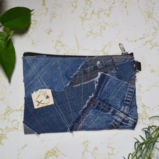 Worth Mending Upcycled Organizer Bag Pencil Case Pouch Parula Clutch